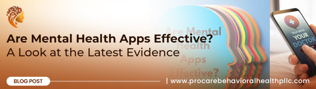 
A finger taps on a smartphone screen showing a mental health app, representing the latest evidence on whether mental health apps are effective.